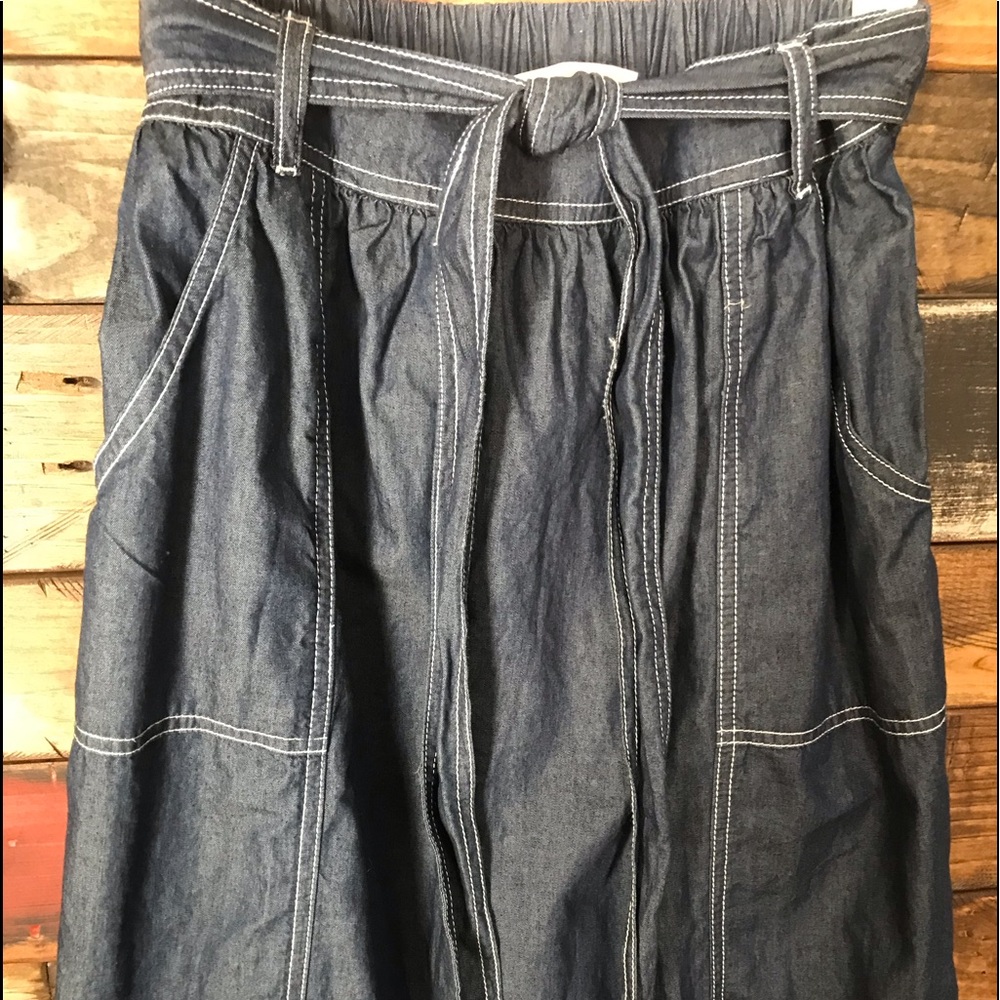 Target midi denim looking skirt with bow